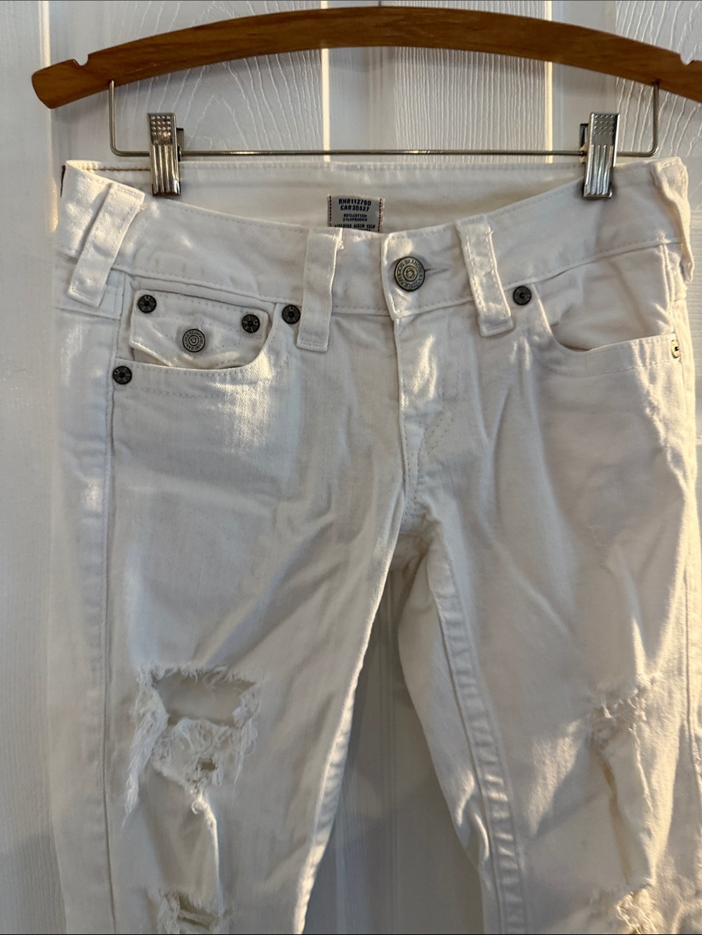 True Religion White Denim Jeans with Branded Label - Picture 6 of 8